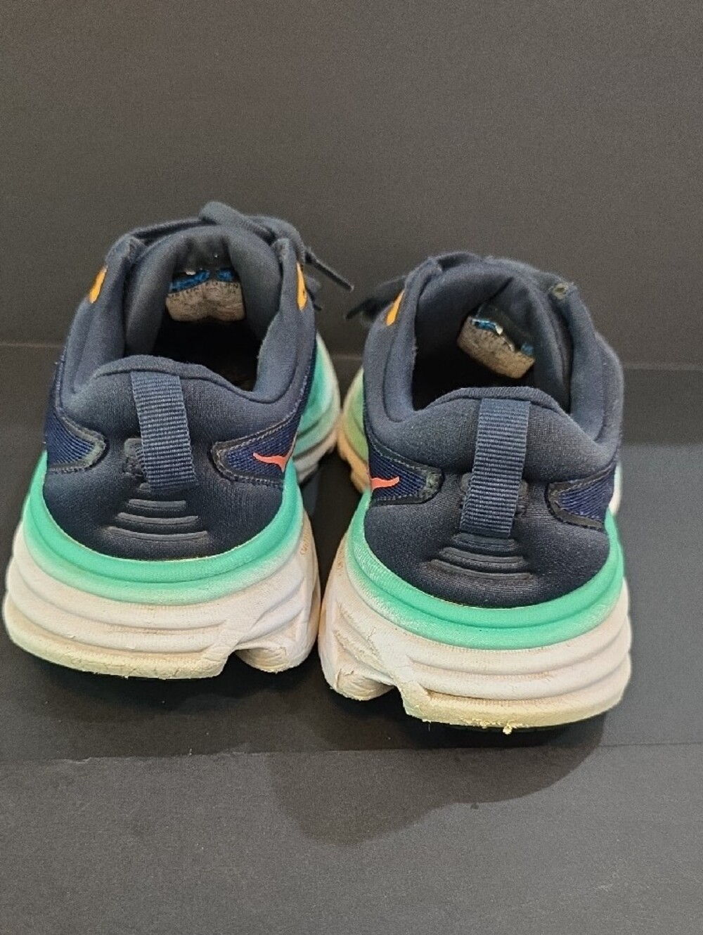Hoka Bondi 8 Women's Navy, Mint & Coral Road-Running Sneakers Size 7 - Picture 3 of 5